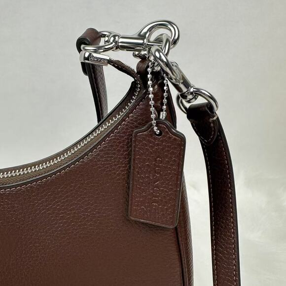 Coach Teri Hobo Bag Shoulder/Crossbody In Leather/Silver/Maple CV935 NWT - Picture 3 of 10